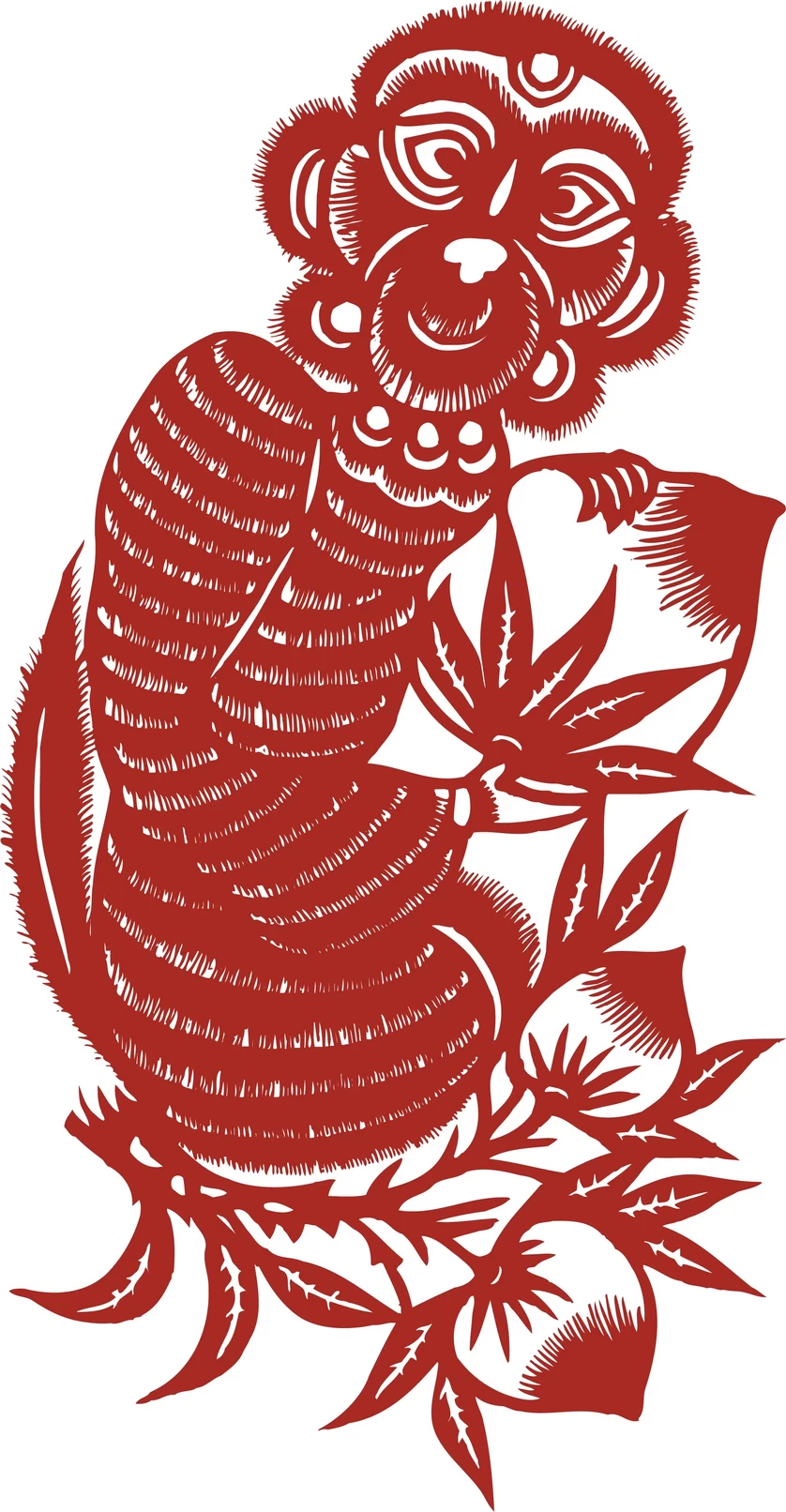 中国风中式传统喜庆民俗人物动物窗花剪纸插画边框AI矢量PNG素材【493】